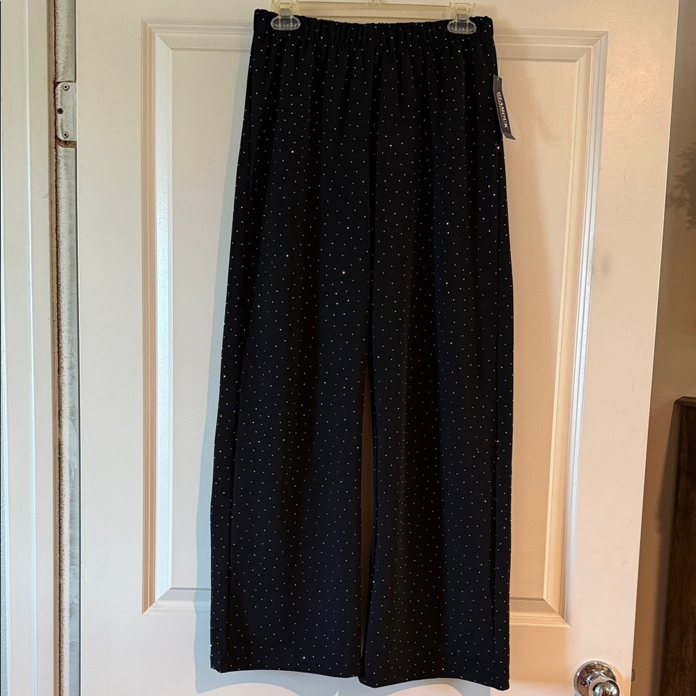 GLAMOUR Black/Silver mini studded dress pants NWT